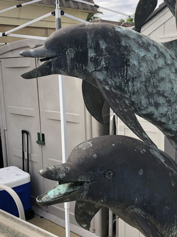 Bronze 5 Dolphins Swimming Pool Statue Fountain 9’ Tall for Sale in