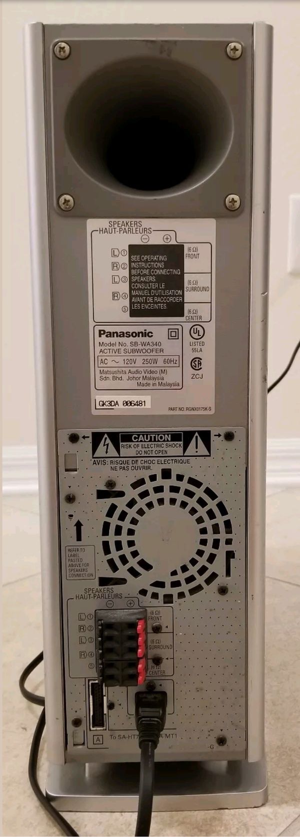 Panasonic SB-WA340 Active Subwoofer for Home Theater for Sale in Spring