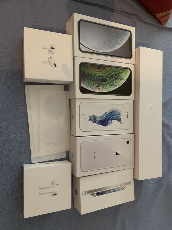 HUGE APPLE LOT- iPhone XS, XR, 8, 6s, 5, AirPods, AirPods Pro, Apple Watch Sports, iPad Air 2019 ...