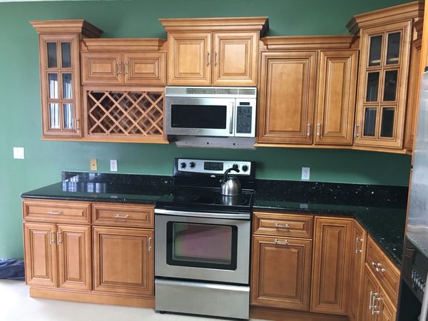 Toffee cabinet with emerald pearl granite for Sale in Fort ...