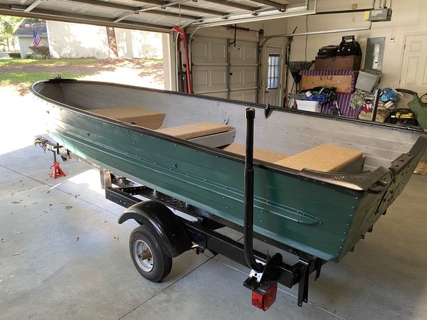 14’ Aqua Swan Aluminum Boat with trailer for Sale in Clermont, FL - OfferUp