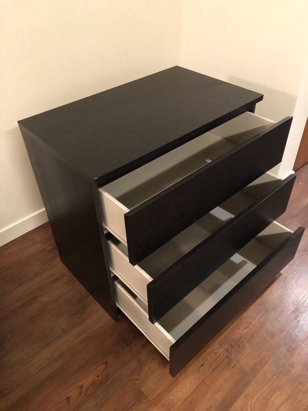 IKEA MALM 3 Drawer Chest in BlackBrown for Sale in Seattle, WA OfferUp