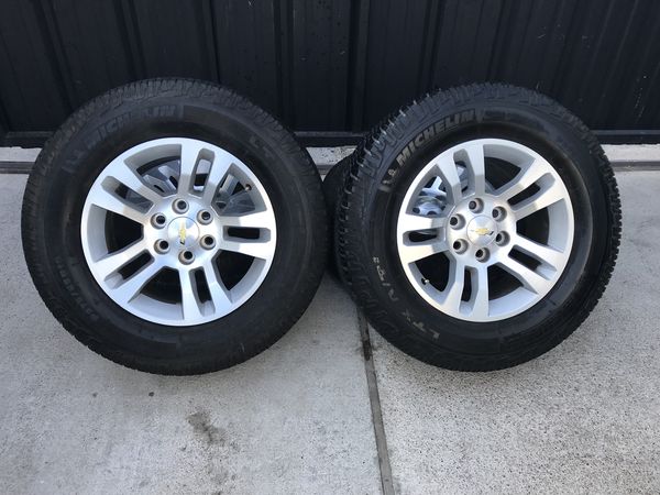 18 inch chevy Silverado wheels and Michelin all terrain tires for Sale ...