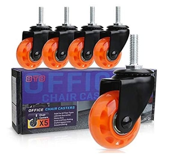 Replacement Office Chair 2 inches Screw stem M10 Caster Wheels 3/8