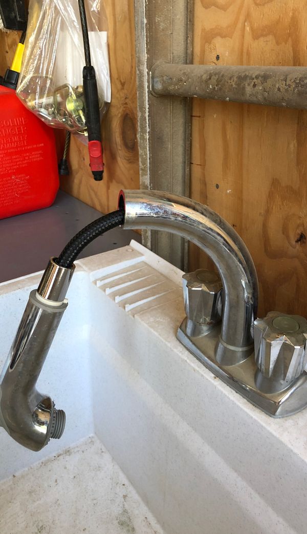 no offers under 100 !!!!! Garage sink with faucet with pull out head
