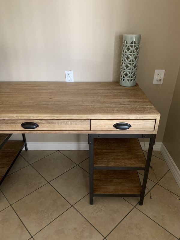 I have something you will love! World Market Wood & Metal Teagan Desk With Shelves for Sale in ...