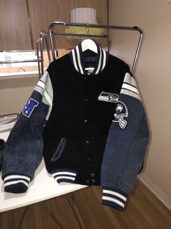 Seahawks Football Leather Men’s Size Small Leather Jacket Bomber ...