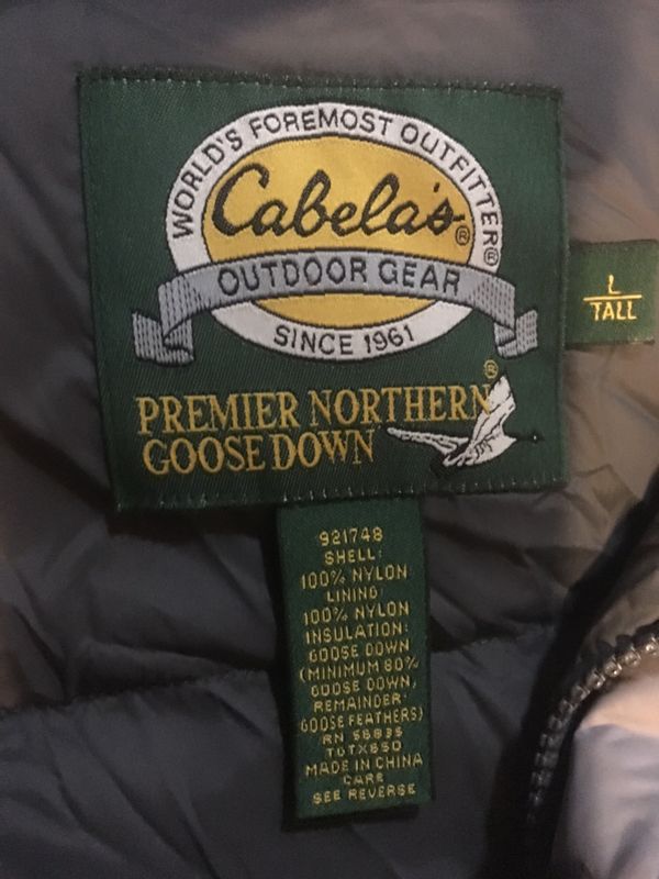 cabela's goose down jacket