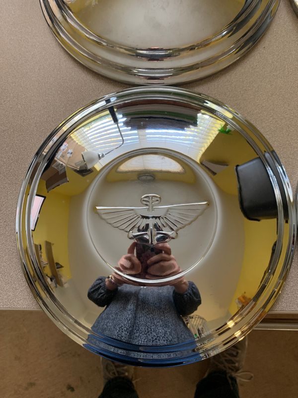 Antique chrome half moon car hub caps for Sale in Maple Valley, WA