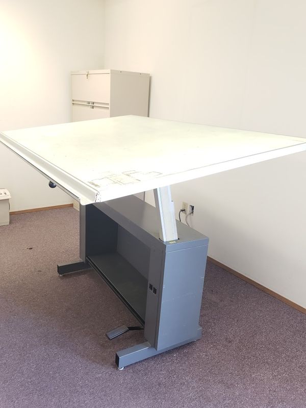 1/9 Mayline Hamilton MayOMatic Drafting Table Desk Combo 72" for Sale
