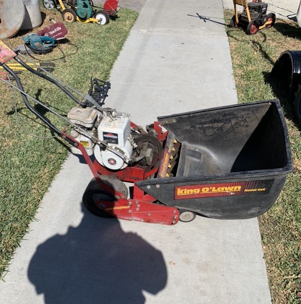 King O lawn 7 blade front throw mower lawn mower works perfect 200