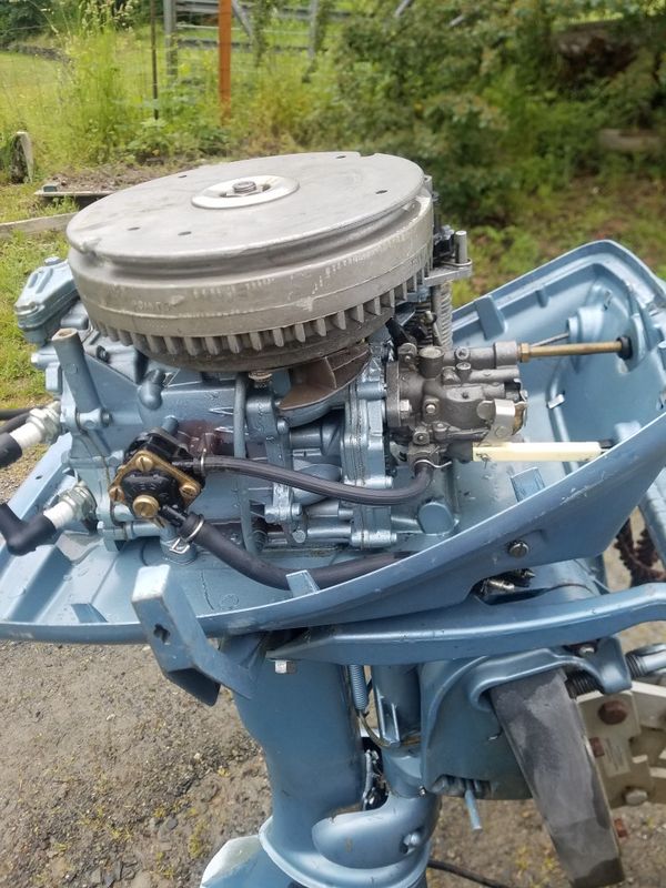 Evinrude 6 hp fisherman with gas tank, kicker motor bracket and flush