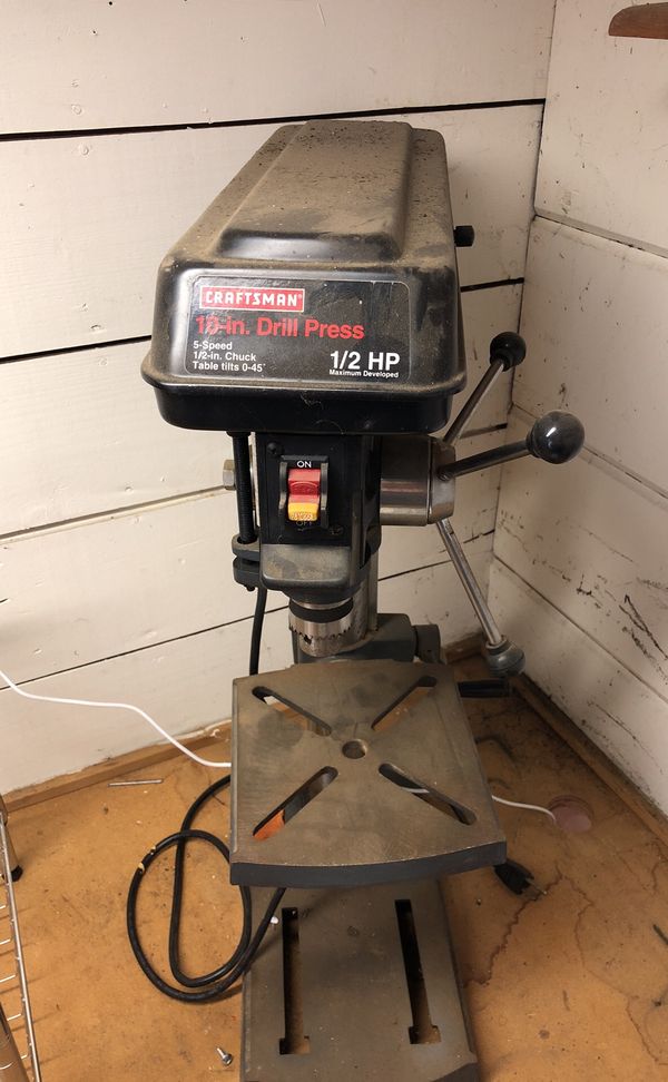 Drill Press 10 inch Craftsman 1/2 HP 5 speeds for Sale in Portland