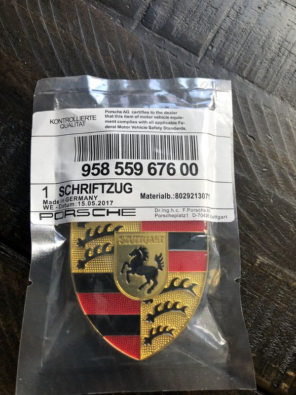 NEW PORSCHE CAYMAN/ BOXSTER / CARRERA FRONT HOOD EMBLEM for Sale in ...