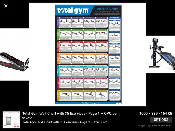 Total Gym Chart