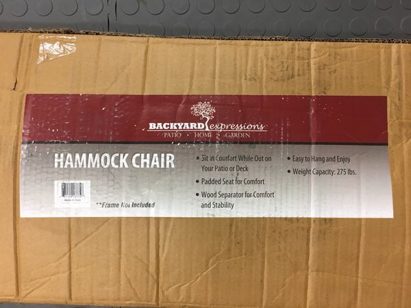 Backyard Expressions Hammock Chair With Blue Pattern Fabric And Wooden Frame For Sale In Chatsworth Ca Offerup