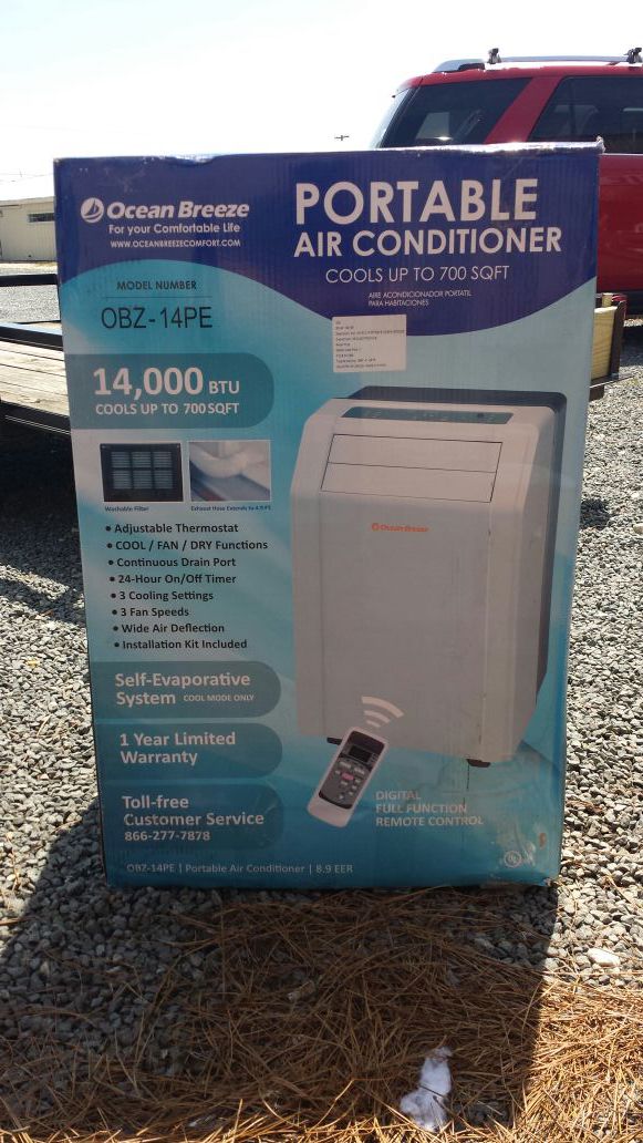14,000 btu brand new ocean breeze portable ac unit for