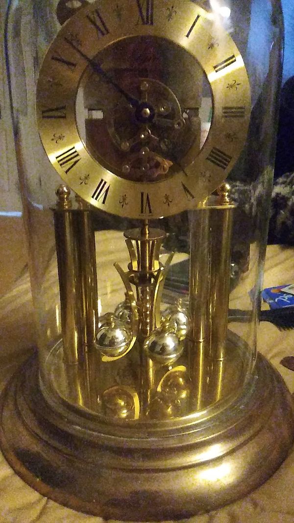 1/11 Elgin S Haller Skeleton Time Bomb Anniversary Clock 400 Day Glass