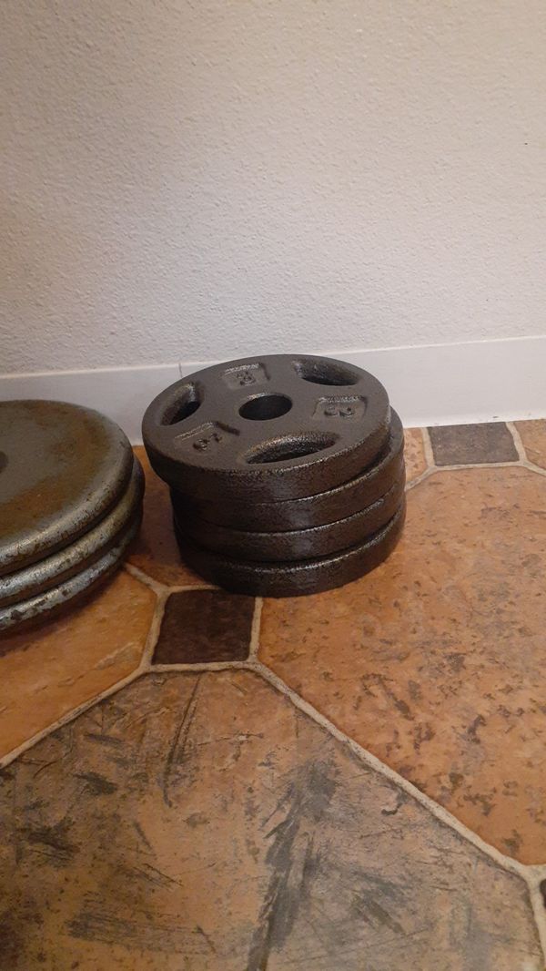 1-standard-weight-plates-52-lbs-total-8-5lb-4-3lb-for-sale-in