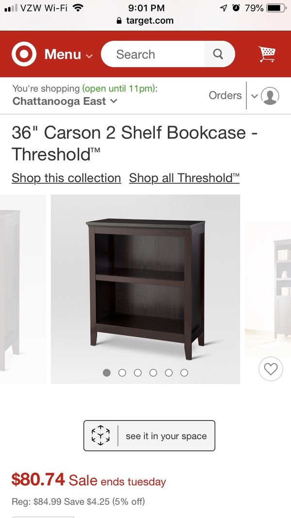 36 Carson 2 Shelf Bookcase Threshold For In Murfreesboro Tn 30sold
