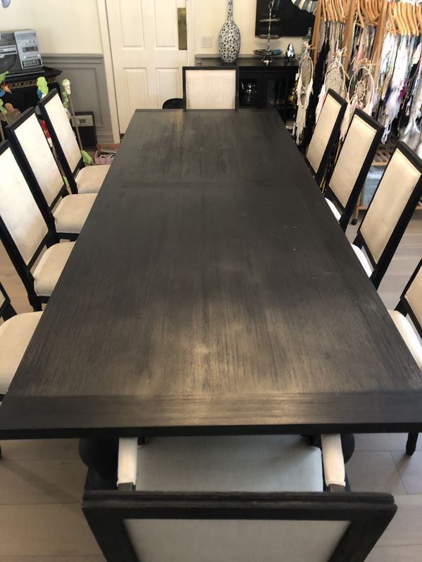 Restoration Hardware 17th C. Monastery Dining Table + 10 RH Chairs for
