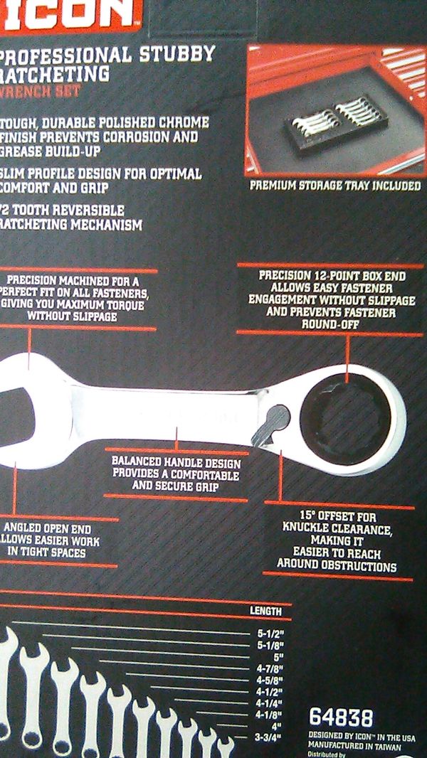 Icon professional stubby ratcheting wrench set for Sale in Lakewood, WA OfferUp