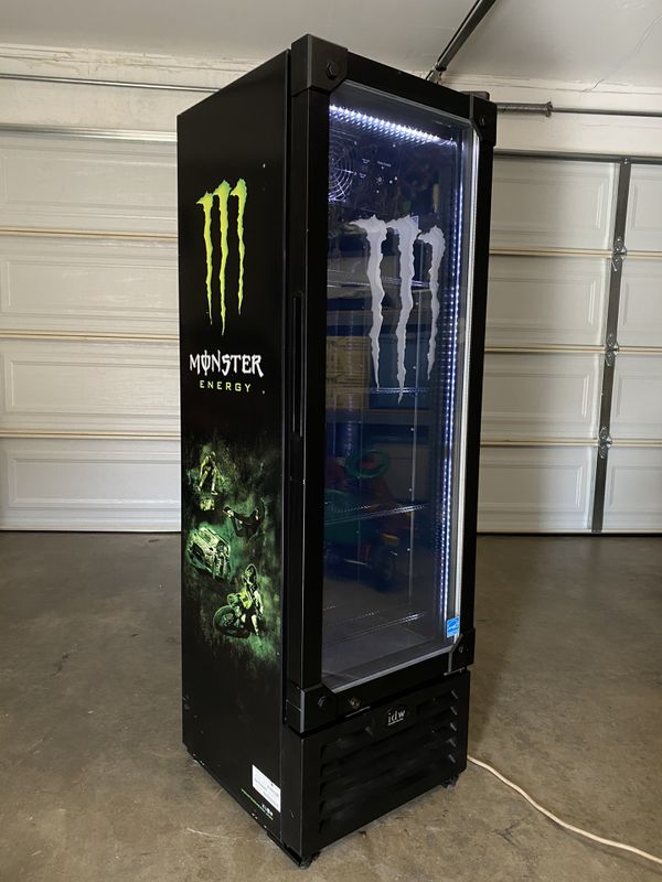 MONSTER ENERGY LED FRIDGE COOLER REFRIGERATOR REDBULL ROCKSTAR for Sale