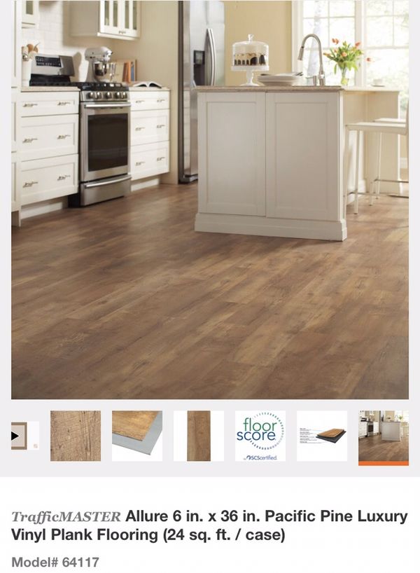 TrafficMASTER Allure 6"x36" Pacific Pine Luxury Vinyl Plank Flooring