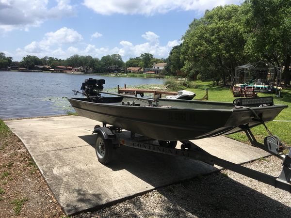 14 Ft. Jon Duck Boat W  14 Hp Swamp Runner Mud Motor For Sale In 