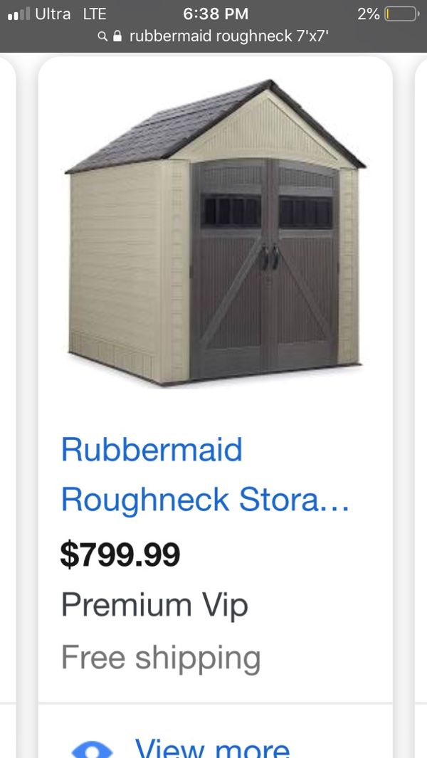 rubbermaid roughneck xl 7’x7’ storage shed for sale in