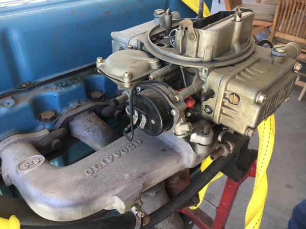 Chevy 235 Clifford Intake Manifold With A Holly Carburetor Number 8007 