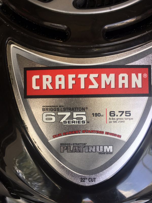 Craftsman 22 “ Self Propelled Lawn Mower 675 Series Platinum Very Good