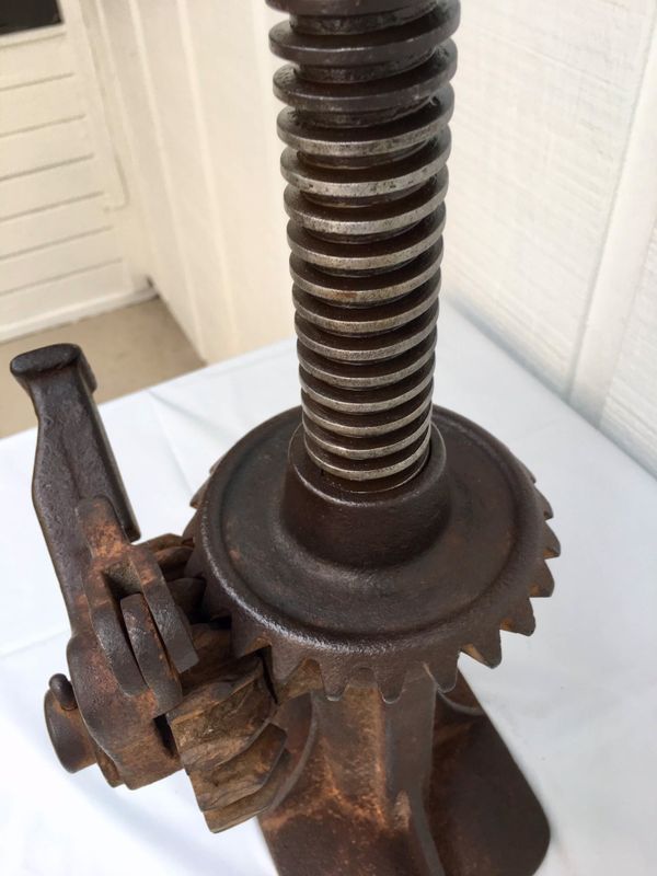 Antique Vintage Screw Jack House Auto w Truck Extension Railroad
