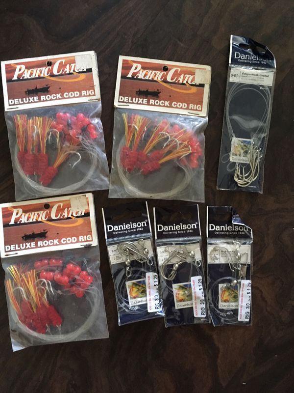 assorted rock-cod fishing rigs new in package for Sale in San Diego, CA