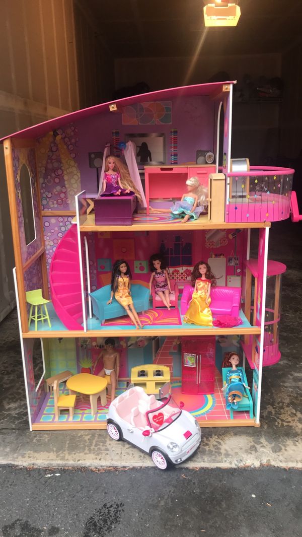 large wooden dolls house for barbie