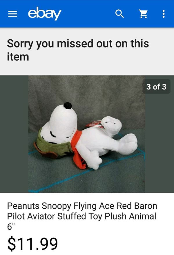 snoopy flying ace stuffed animal