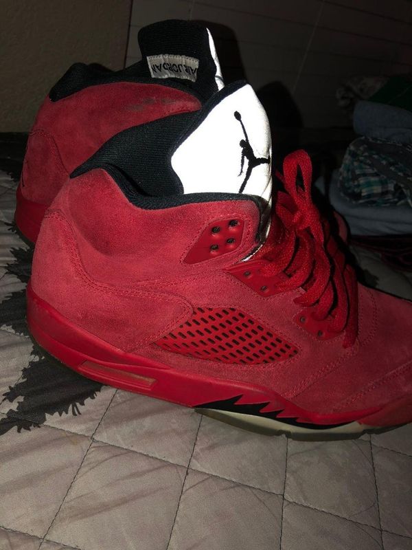 suede 5s red