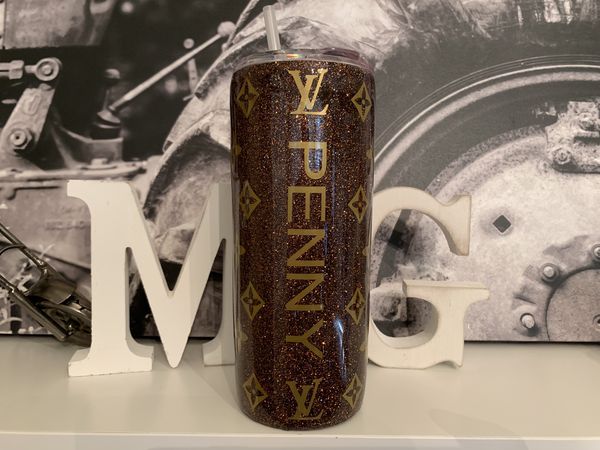 Louis Vuitton tumbler  Yeti cup designs, Glitter tumbler cups, Custom yeti  cup