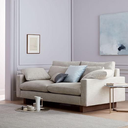 West Elm Harmony DownFilled Sofa Modern Couch Extra Deep Light Taupe