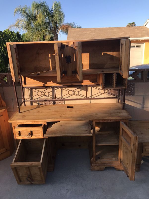 Rustic Mexican Pine Wood Desk for Sale in Los Angeles, CA OfferUp