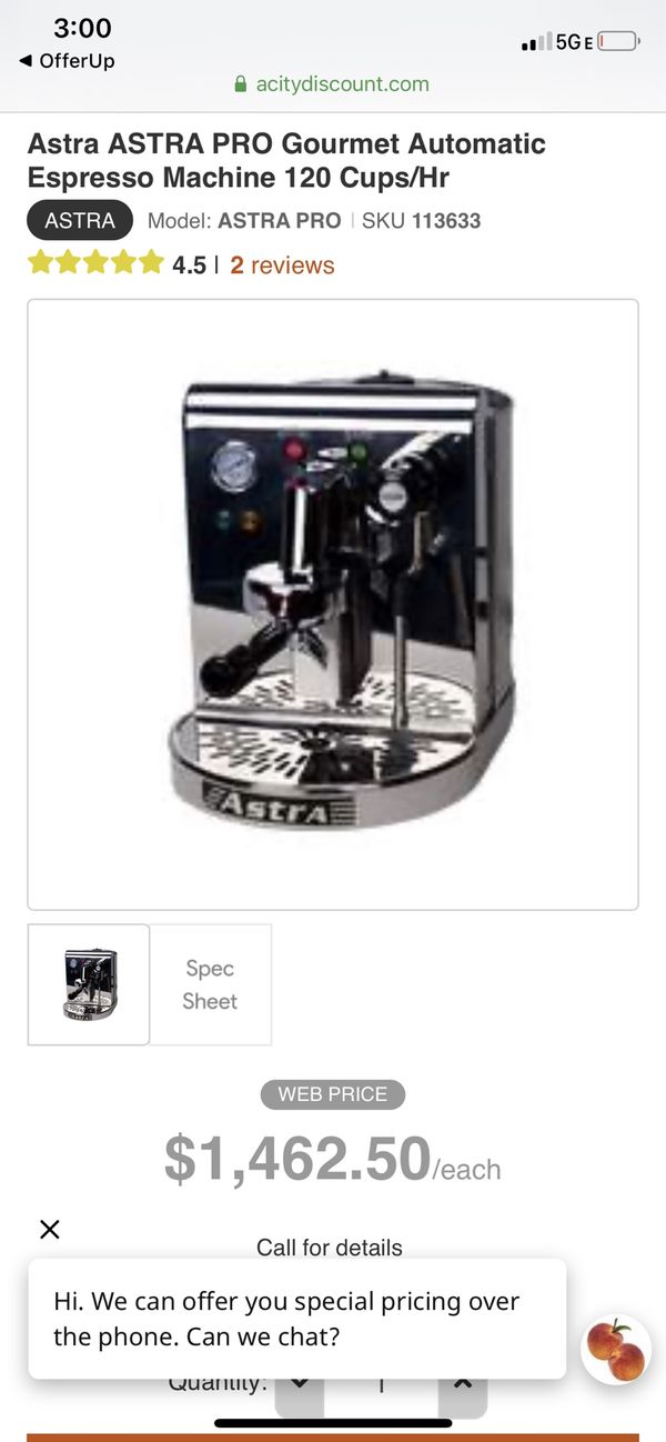 Coffee Espresso Astra pro machine for Sale in Hialeah, FL OfferUp