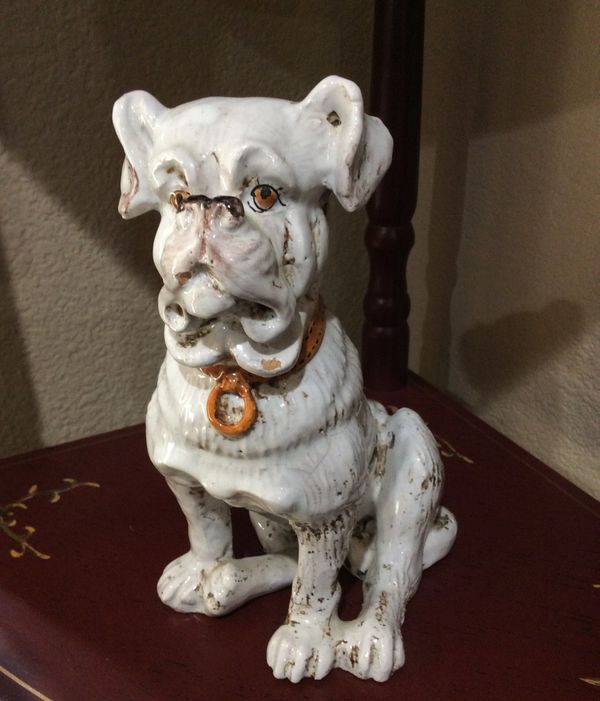 english bulldog ceramic statue