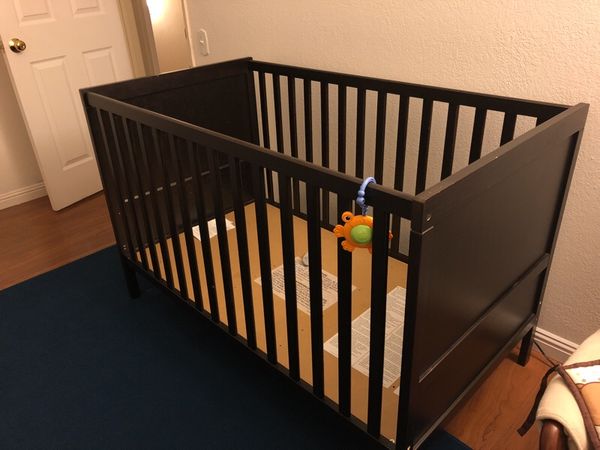 Must Go Today Ikea Sundvik Crib Black Brown Mattress For Sale