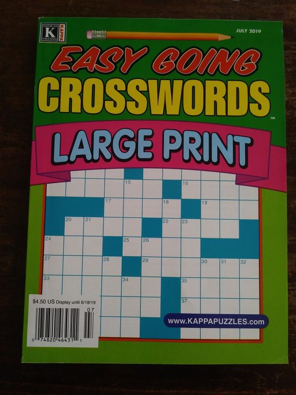 Kappa 'Easy Going Crosswords LARGE PRINT' July 2019 for Sale in Lake