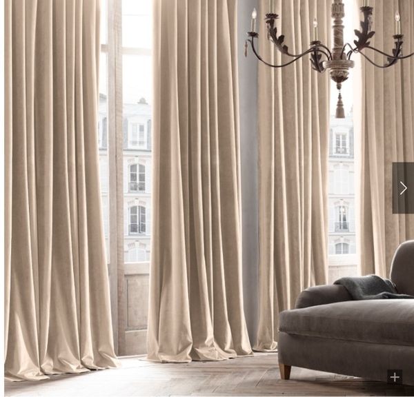 Restoration Hardware Heavy Velvet Drapes Curtains 108" Length 2 Panels