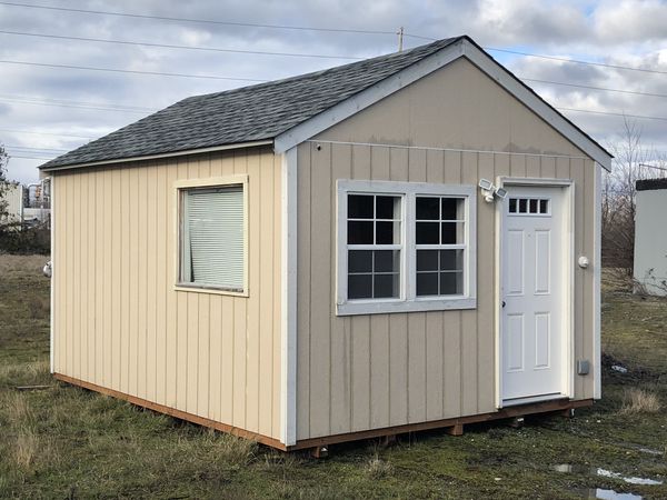 12x16 shed tiny house insulated wired delivered for sale