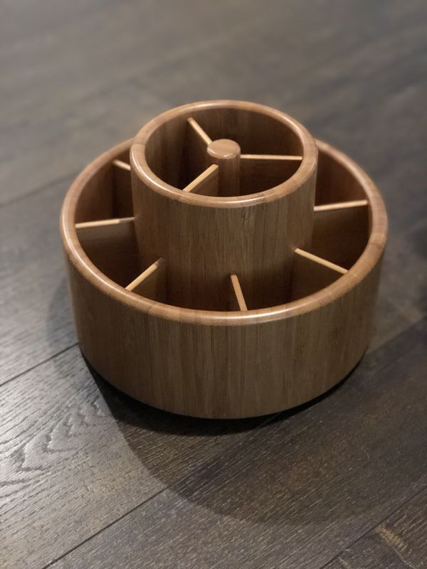 Pampered Chef Spinning Utensil Holder Bamboo for Sale in Bothell, WA