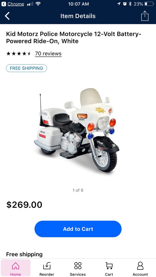 Kid Trax police motorcycle power wheels with storage for Sale in Lynn, MA - OfferUp