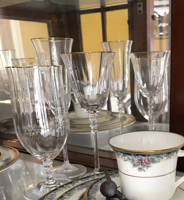 Mikasa crystal stemware 14k gold plated rims for Sale in Cumming, GA OfferUp