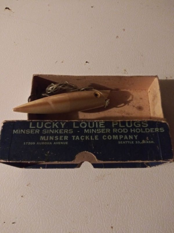 Lucky Louie antique fishing plug. Seattle company for Sale in Raymond
